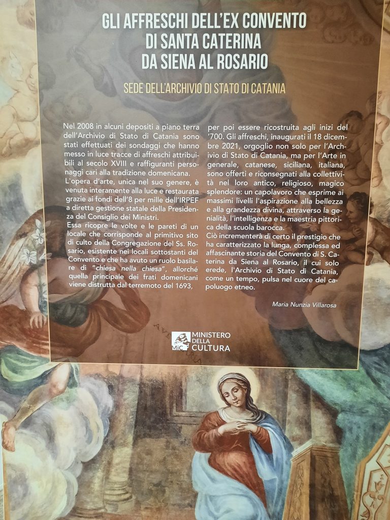 La locandina della presentazione del restauro degli affreschi