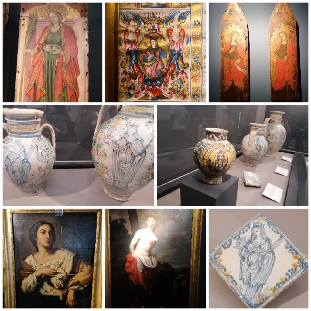Alcune delle preziose opere provenienti da musei civici e non solo che impreziosiscono la mostra dedicata a Sant'Agata