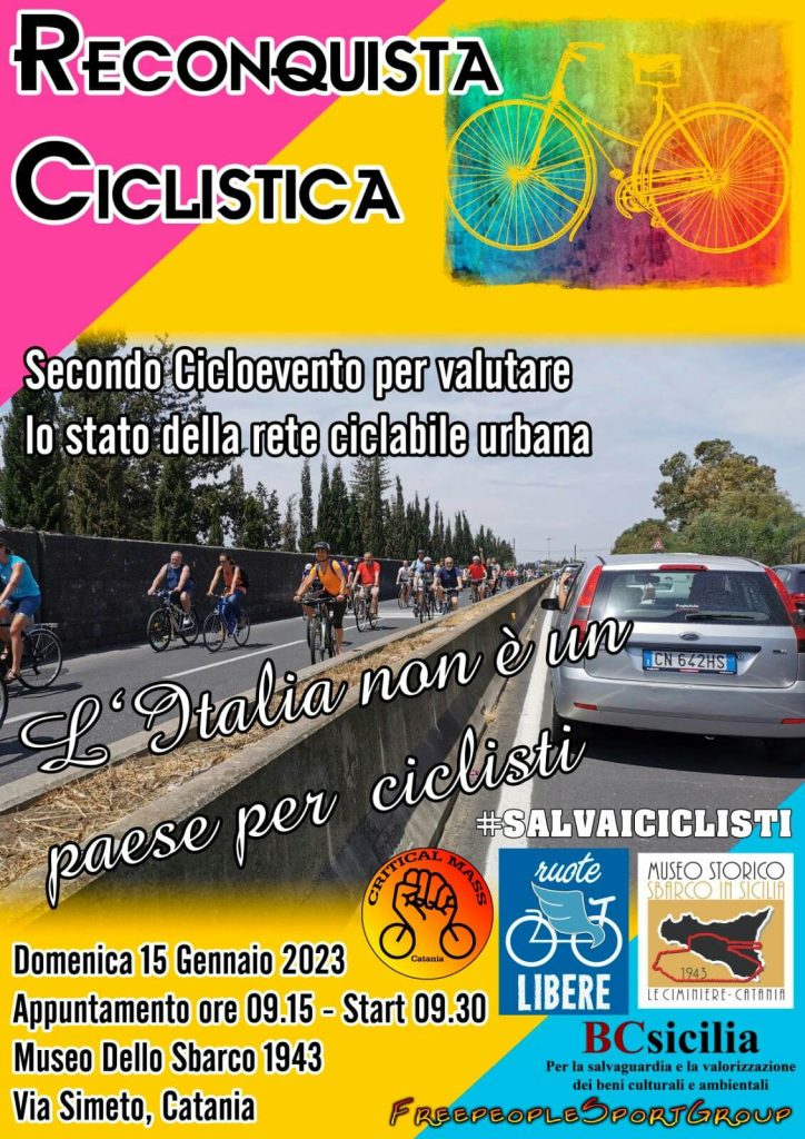 Secondo Cicloevento per valutare la situazione della mobilità sostenibile a Catania Fonte Immagine Filippo Timpanaro