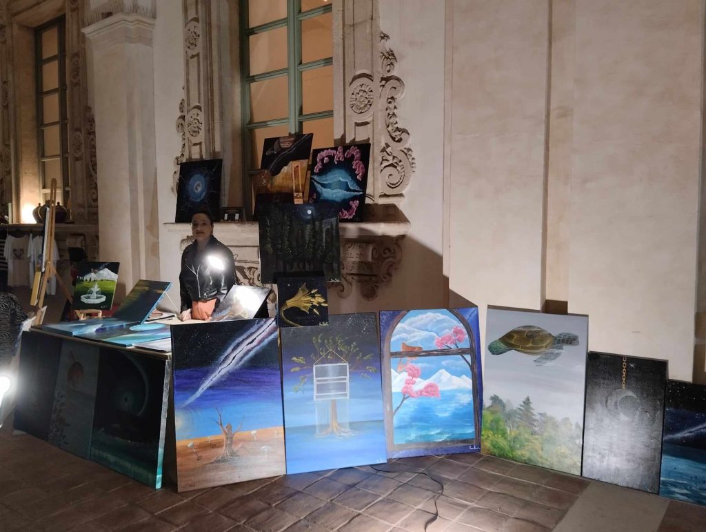 Roberta Renna nell'esposizione di arte e artigianato ai Benedettini dello scorso ottobre ph Angela Strano