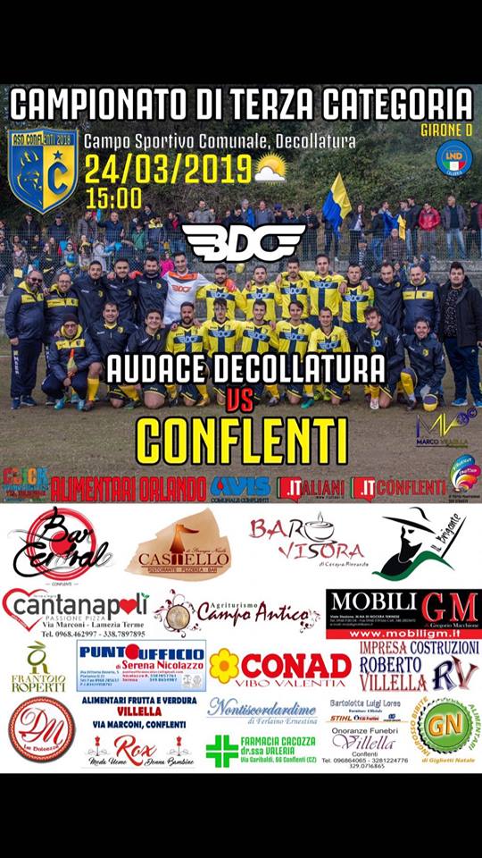 Audace Decollatura. Locandina partita