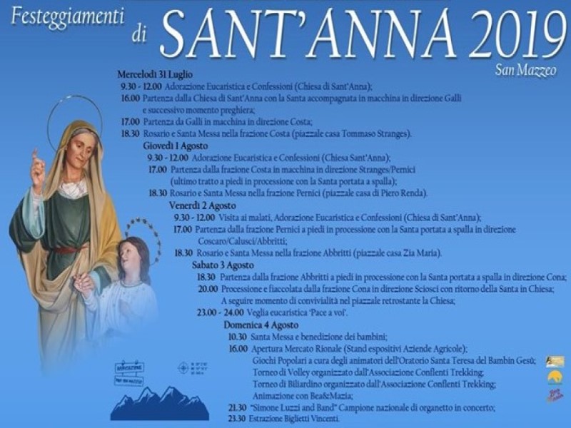 Sant'Anna: festeggiamenti a san mazzeo