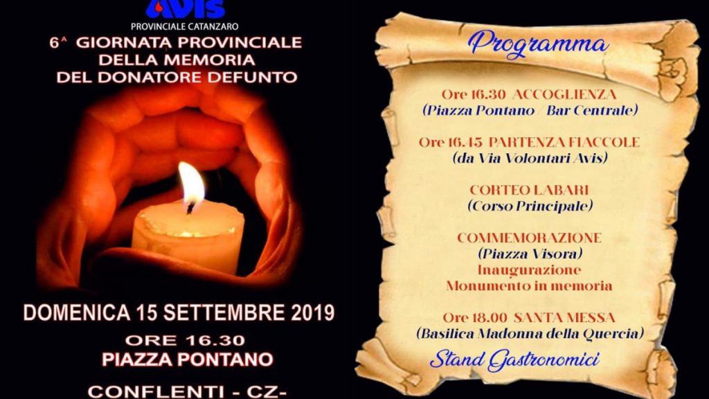 giornata del donatore defunto: locandina