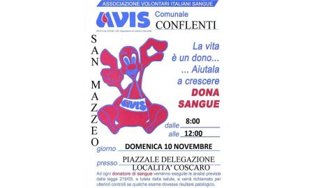 Donazione Avis a San Mazzeo: locandina