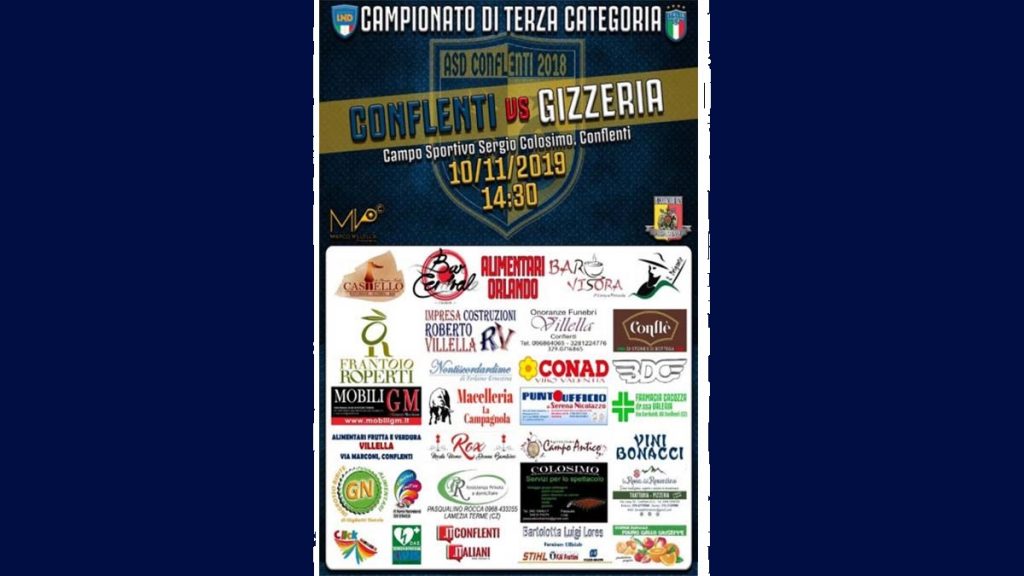 Locandina Partita asd conflenti vs atlhetic gizzeria