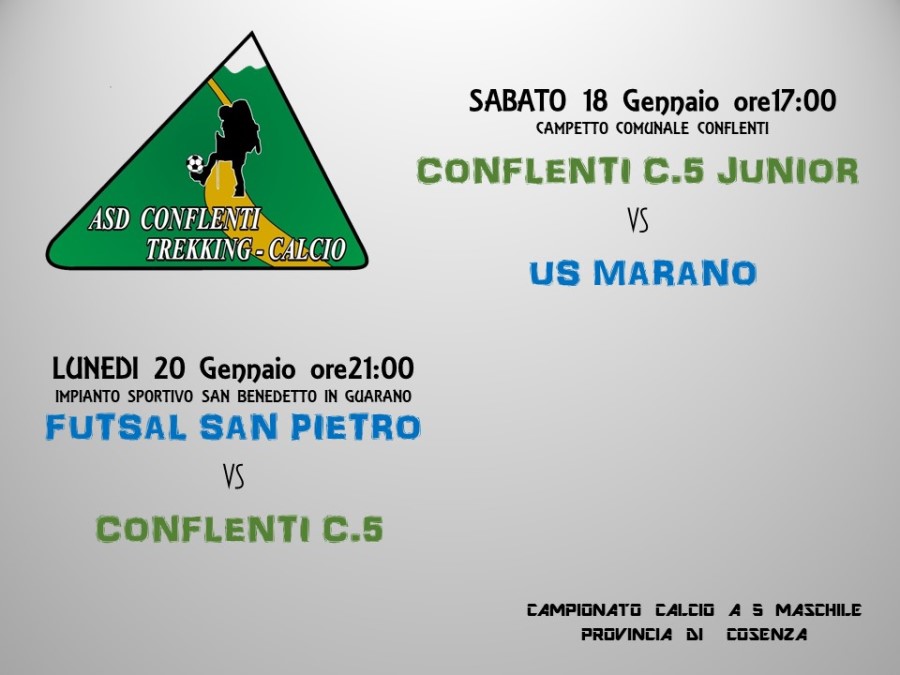 Partita Trekking Lunedì: futsal San pietro vs conflenti c.5