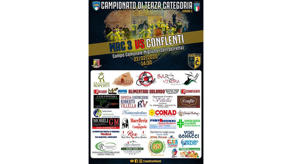 eccezionalmente di sabato: mac 3 conflenti