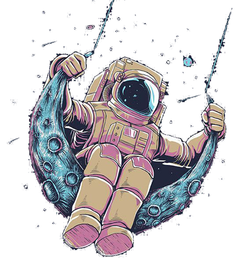 altalena - un astronauta sull'altalena