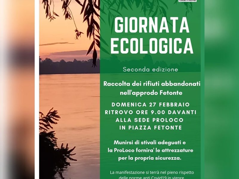 Giornata ecologica a Crespino domenica - locandina della Giornata Ecologica