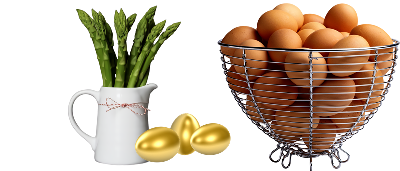 Asparagi con le uova - Uova D'oro e sparagi