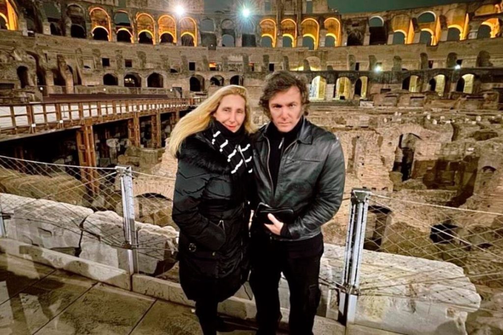 Javier Milei- Colosseo in foto
