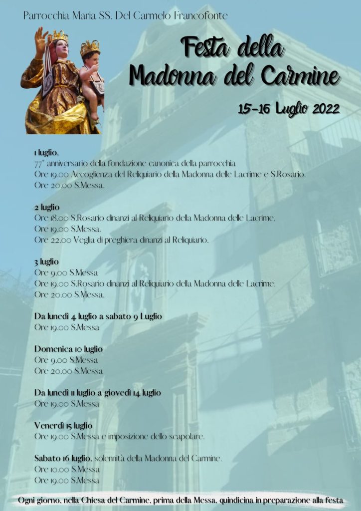 Festa Della Madonna Del Carmine Locandina