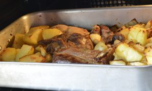 Goats Cooked With Potatoes