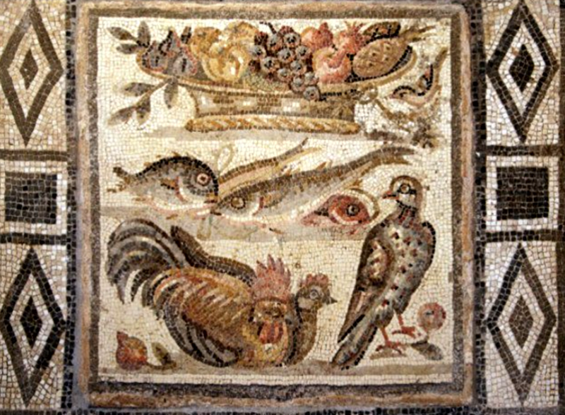 la torta degli antichi romani - Mosaico romano 