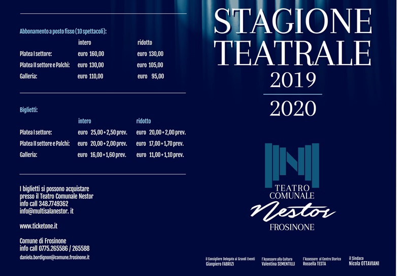 Teatro a Frosinone - Locandina delle rappresentazioni a Frosinone