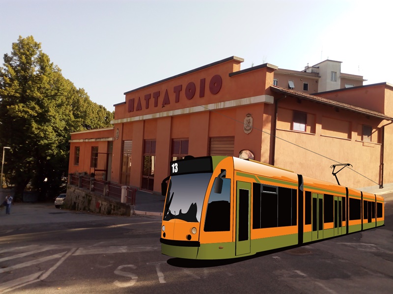 Metropolitana di superficie frusinate - tram in zona ex Mattatoio