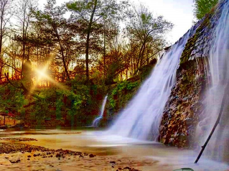 Schioppo monumento naturale - Cascatella al tramonto