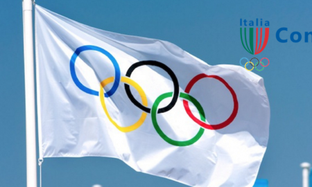 Campo Coni di Frosinone - Bandiera Olimpica con i cerchi