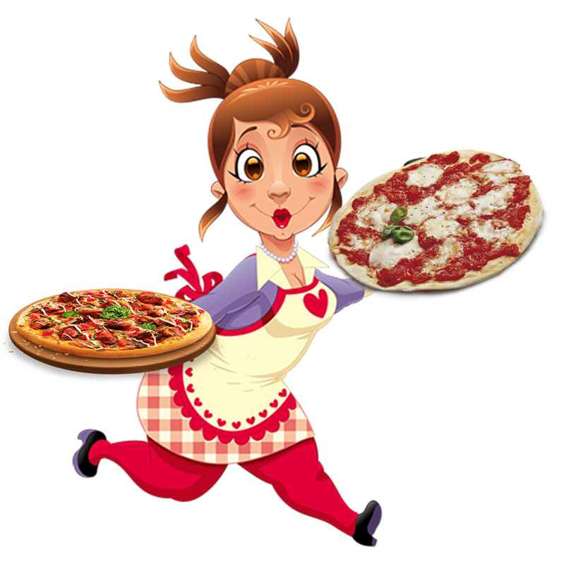 La pizza nel Lazio - Pinuccia che corre con le pizze 