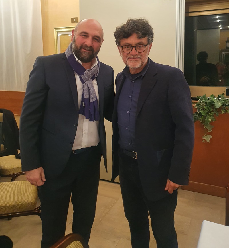 Marcello Veneziani a Frosinone - Giornalista Veneziani con Masotti