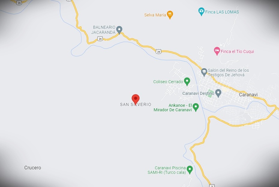 San Silverio in Bolivia - Cartina della zona di La Paz