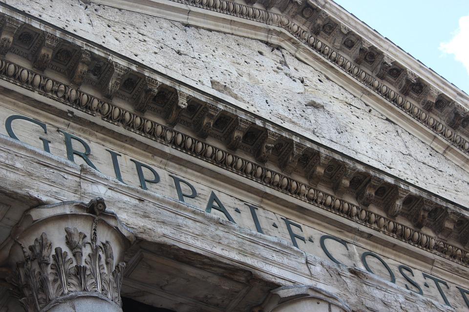 scritta - il Pantheon costruito d Agrippa