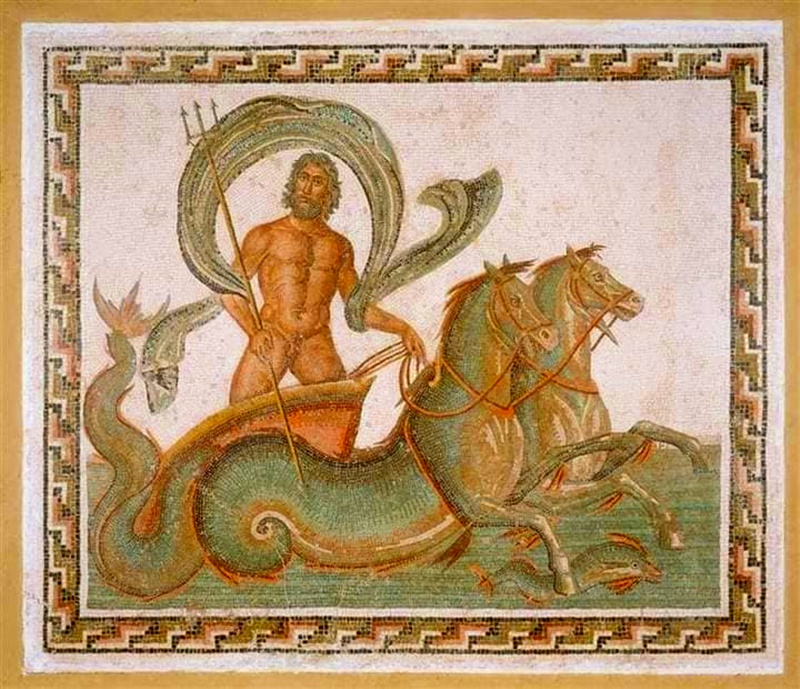feste romane di luglio antiche - Trionfo Di Nettuno in un mosaico