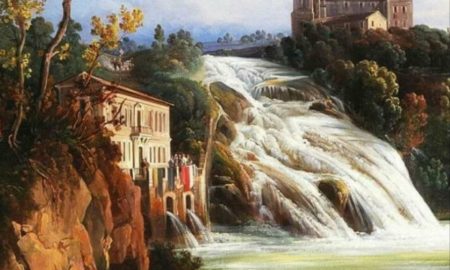 Cascata del Valcatoio in un famoso dipinto - Dipinto della cascata