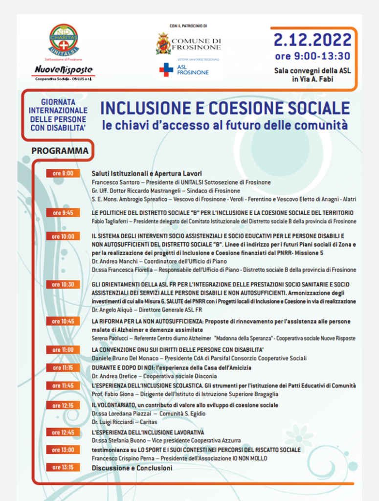 Inclusione e coesione sociale - Locandina dettagliata
