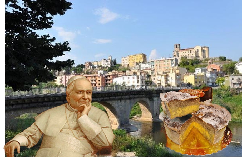 la casata di Ponteorvo - Veduta di Pontecorvo con il papa