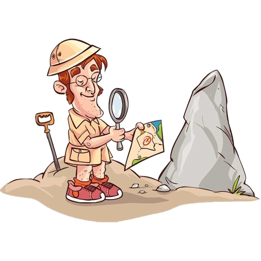 Piccoli archeologi a Frosinone - Archeologo Cartoon con la lente