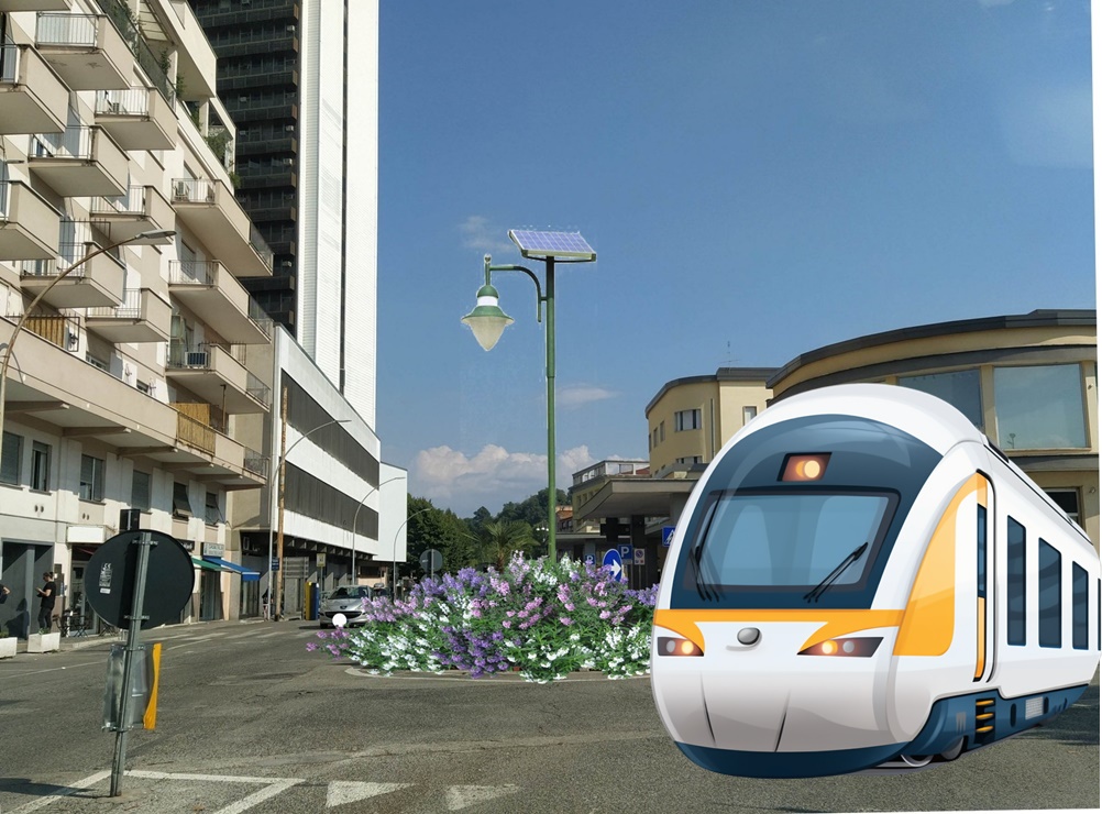 Mobilità sostenibile a Frosinone - Rotatoria E Bus in transito