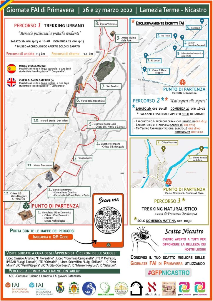 Mappe Degli Itinerari Delle Giornae Fai Di Primavera 2022 A Lamezia Terme