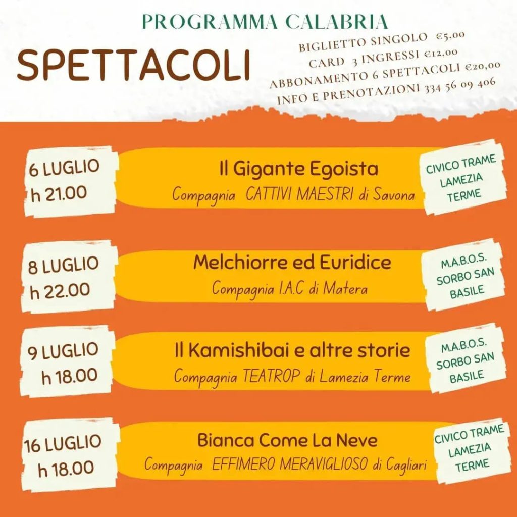 Suddivisioni Programma Calabria