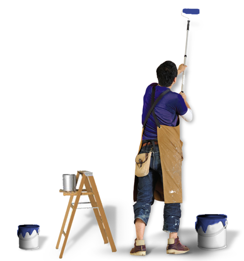 decorare la pareti - Imbianchino al lavoro