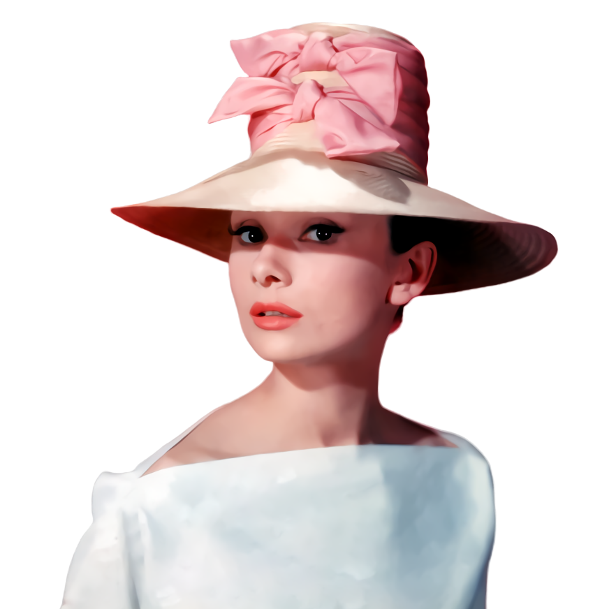 MArio Riva - Houdrey con un cappello rosa