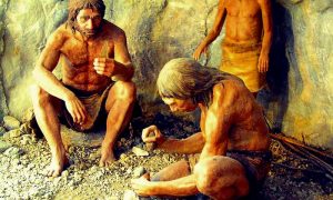 Uomo di Neanderthal al Circeo - Gruppo Di Ominidi intorno al focolare