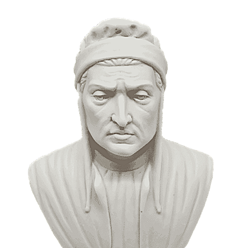 Latina legge la Divina Commedia - il mezzo busto in marmo del poeta