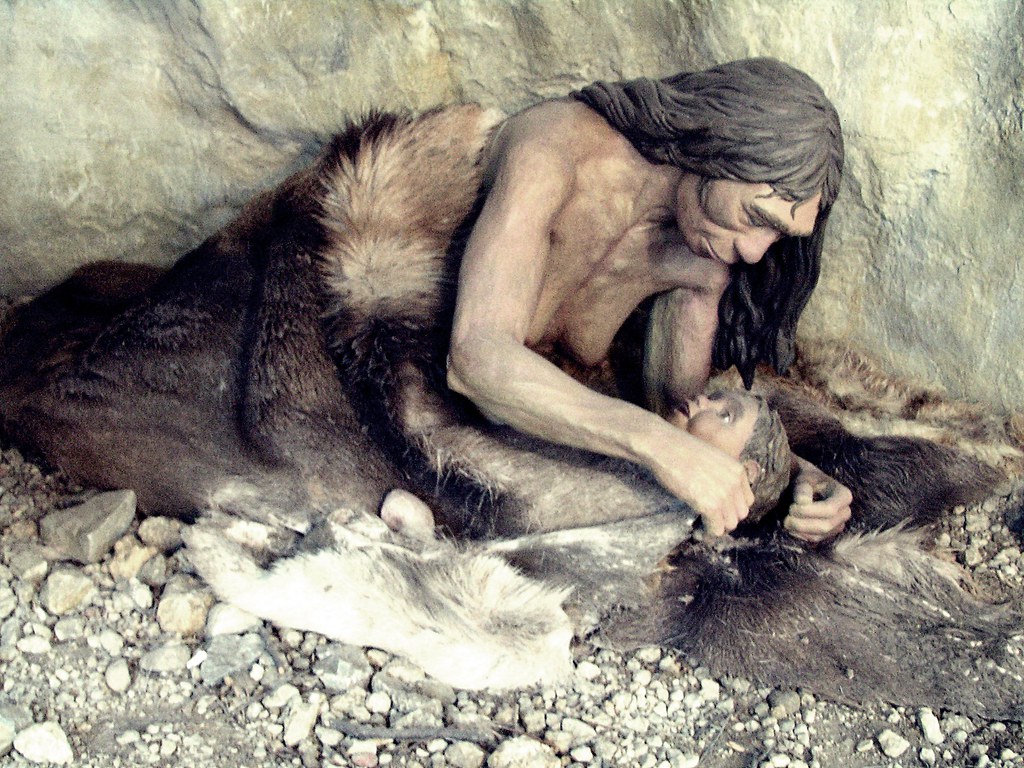 Uomo di Neanderthal al Circeo - Ominide Donna con il suo piccolo