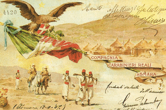 I valori di Latina - cartolina di Carabinieri Reali