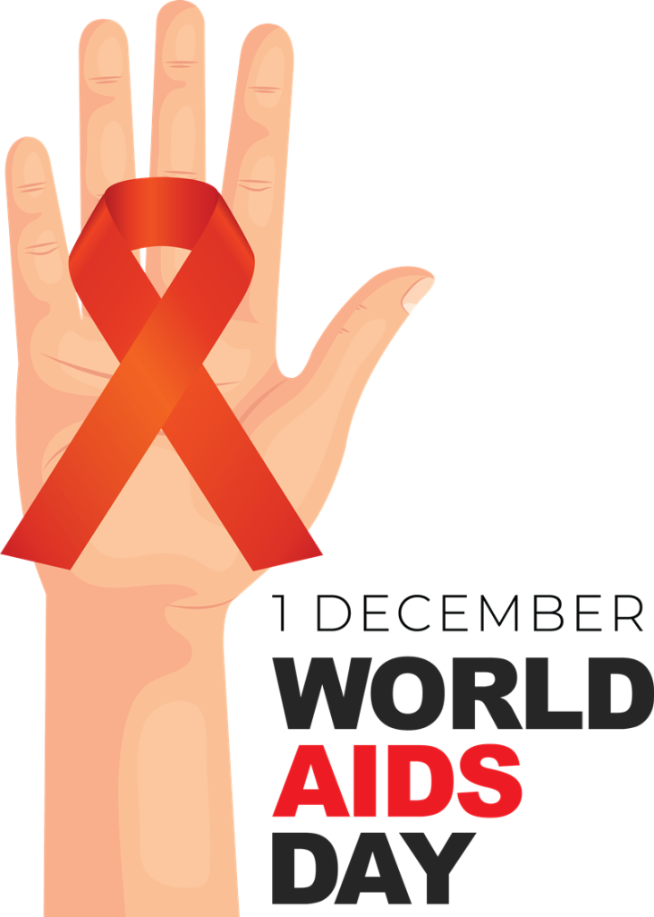 Giornata mondiale HIV/AIDS - Mano simbolo con nastro contro la lotta alll'HIV