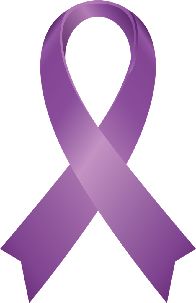 Campagne contro il diabete - Nastro Viola per sensibilizzare contro il cancro al pancreas
