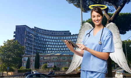 Vaccinarsi protegge - Regione Lazio con infermiera