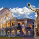 Feste romane di Agosto - Augusto E Colosseo sullo sfondo