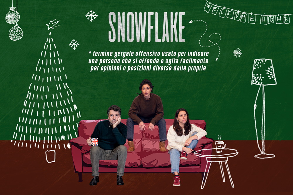 Snowflake al teatro Fellini - Banner della commedia