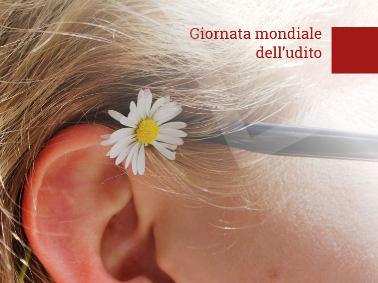 Giornata mondiale di sensibilizzazione dell’udito-  margherita sull'orecchio