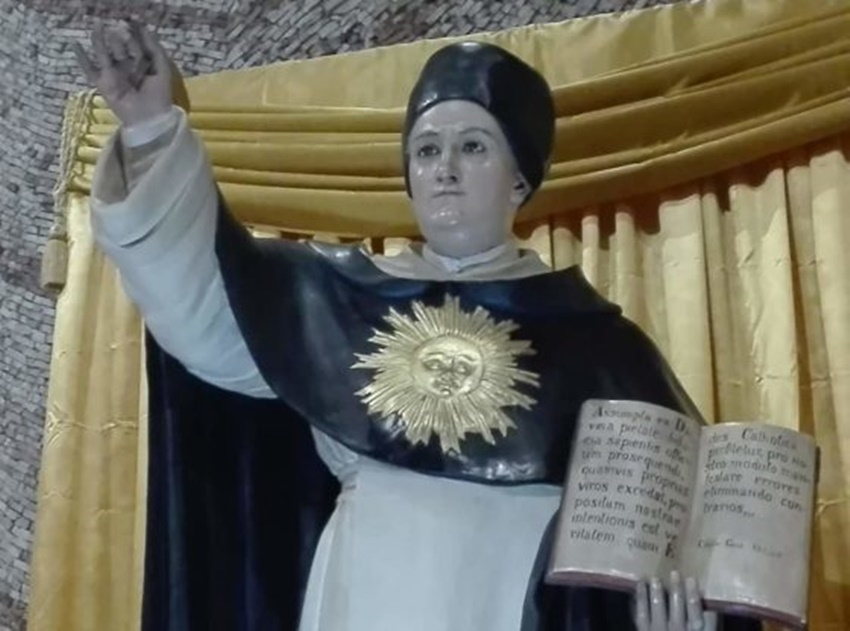 San Tommaso d'Aquino ha due crani - Domenicano- che predica