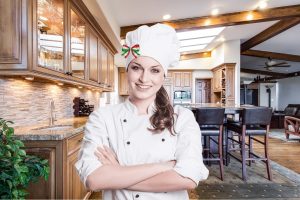 Chef a domicilio - Cuoca cin cappello da chef
