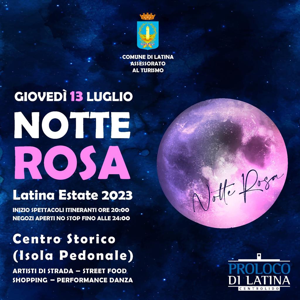 Notte rosa a Latina- Locandina del programma