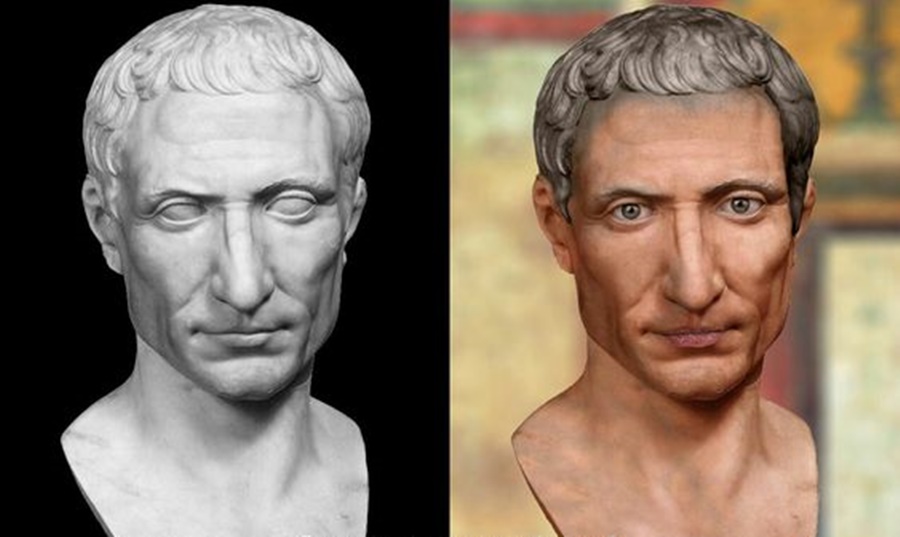 Il vero volto di Giulio Cesare . Ricostruzione fedele